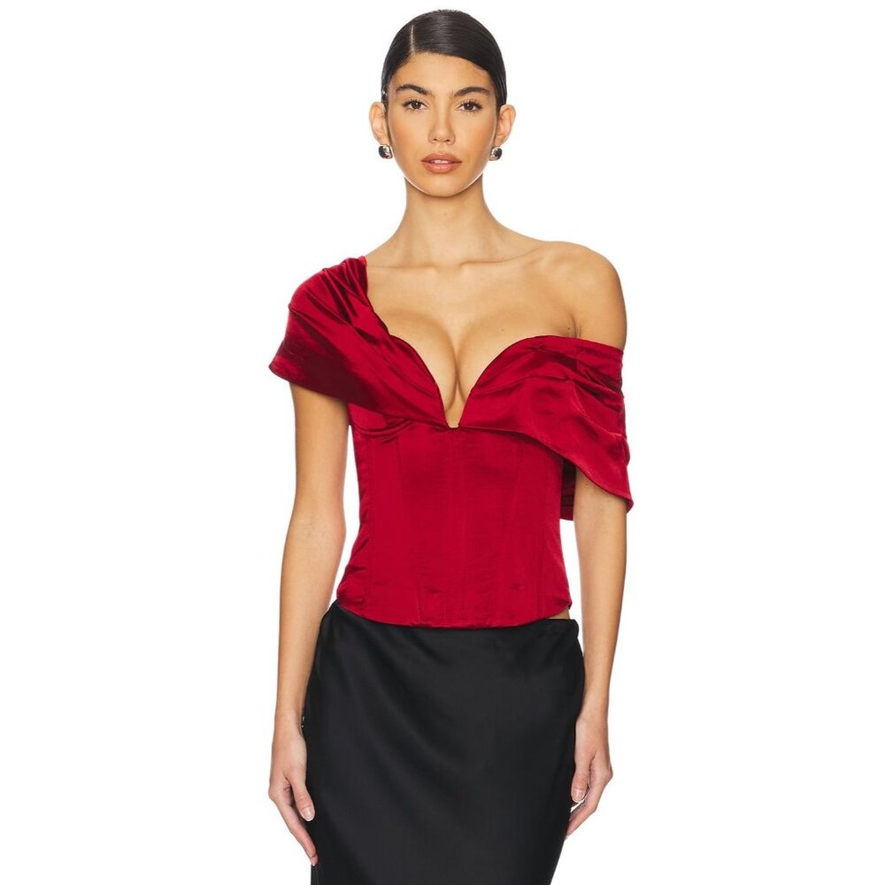 LPA Ilaria Corset Top in Red - Picture 3 of 7